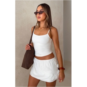 Going For A Drive Mini Skirt White
