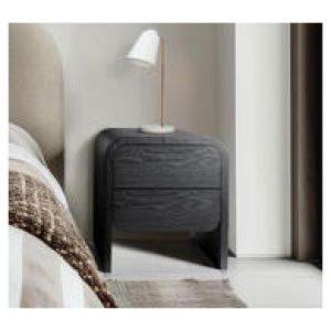 Hendry 2 Drawer Bedside Table Black