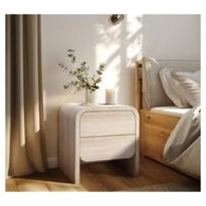 Hendry 2 Drawer Bedside Table Brown