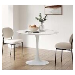 Huey 90Cm Round Dining Table White