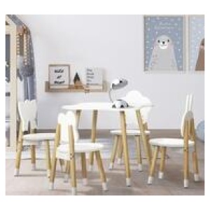 Kairi 5Pcs Kids Table & Chairs Set White