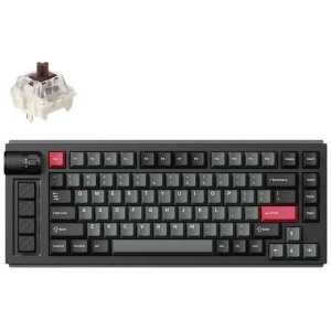 Keychron Lemokey L1 QMK/VIA Fully Assembled Knob Wireless Custom Gaming Carbon Black Keyboard - Gateron Jupiter Brown
