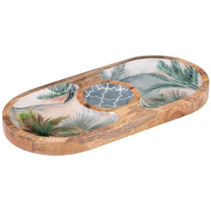 Ladelle Panama Mango Wood Oval Sectional Platter