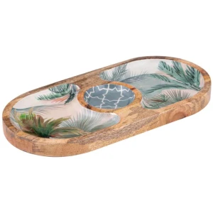 Ladelle Panama Mango Wood Oval Sectional Platter