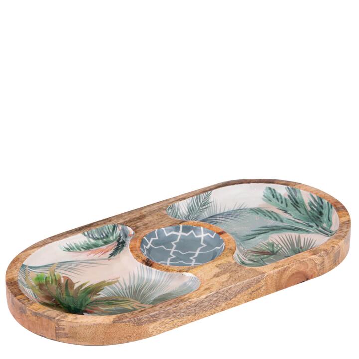 Ladelle Panama Mango Wood Oval Sectional Platter