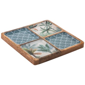 Ladelle Panama Mango Wood Square Sectional Platter