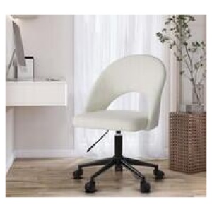 Laila & Black Boucle Office Chair White