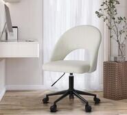 Laila & Black Boucle Office Chair White