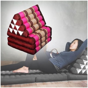 Large Thai Triangle Pillow THREE FOLDS Pink