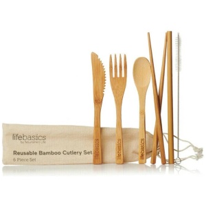 Life Basics by Nourished Life 6-piece Bamboo Cutlery Set