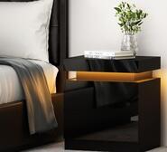 Linford 2 Drawer Led Bedside Table Black