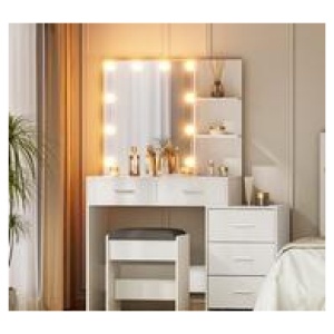 Milla Dressing Table Set White