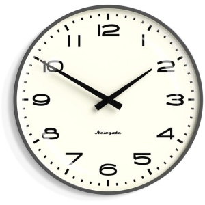 Newgate Radio City Wall Clock Black Arabic Dial - Matte Blizzard Grey