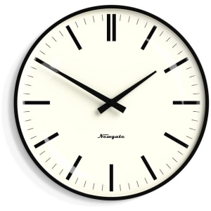 Newgate Radio City Wall Clock Bold Black Marker Dial - Matte Black
