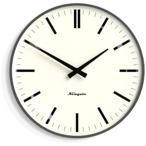 Newgate Radio City Wall Clock Bold Black Marker Dial - Matte Blizzard Grey
