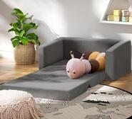 Quenby Grey 2 Seater Kids Sofa Black