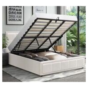 Reese King Gas Lift Bed Frame With Storage White