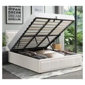 Reese King Gas Lift Bed Frame With Storage White