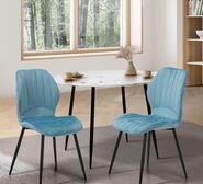 Set Of 2 Angie Dining Chairs Blue 2 Seater