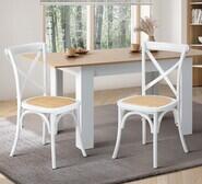 Set Of 2 Bella Dining Chairs White