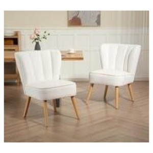 Set Of 2 Cassy Dining Chairs Neutral