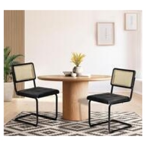Set Of 2 Cesca Dining Chairs Black