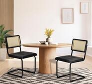 Set Of 2 Cesca Dining Chairs Black