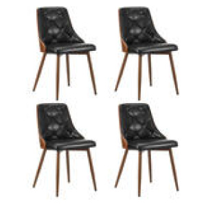 Set Of 4 Dunstan Dining Chairs Black 4 Seater