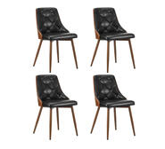 Set Of 4 Dunstan Dining Chairs Black 4 Seater