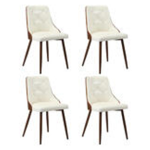 Set Of 4 Dunstan Dining Chairs White 4 Seater