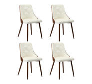 Set Of 4 Dunstan Dining Chairs White 4 Seater