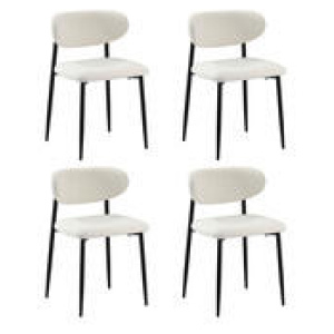 Set Of 4 Freda Dining Chairs White/Black Black 4 Seater