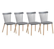 Set Of 4 Nisa Dining Chairs Grey