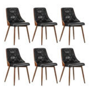 Set Of 6 Dunstan Dining Chairs Black 6 Seater