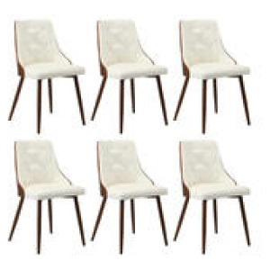 Set Of 6 Dunstan Dining Chairs White 6 Seater