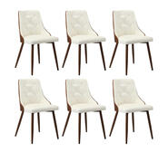Set Of 6 Dunstan Dining Chairs White 6 Seater