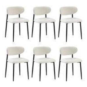 Set Of 6 Freda Dining Chairs White/Black Black 6 Seater