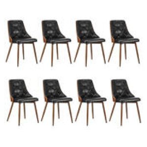 Set Of 8 Dunstan Dining Chairs Black 8 Seater