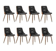 Set Of 8 Dunstan Dining Chairs Black 8 Seater