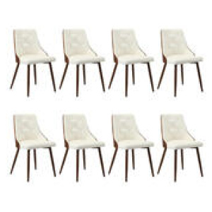 Set Of 8 Dunstan Dining Chairs White 8 Seater