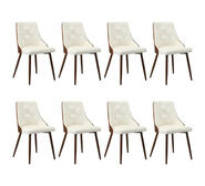 Set Of 8 Dunstan Dining Chairs White 8 Seater
