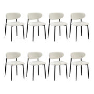 Set Of 8 Freda Dining Chairs White/Black Black 8 Seater