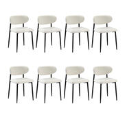 Set Of 8 Freda Dining Chairs White/Black Black 8 Seater
