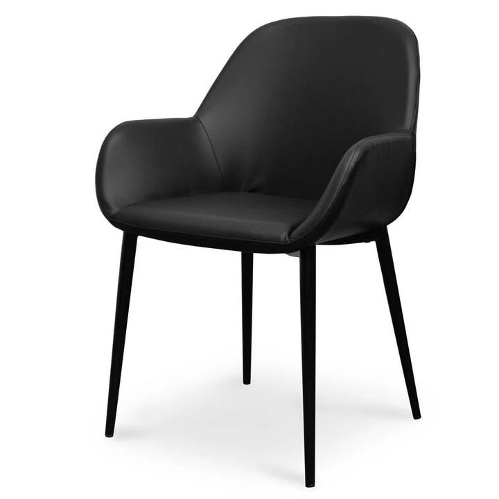 Set of 2 - Lynton Dining chair - Full Black by Interior Secrets - AfterPay Available