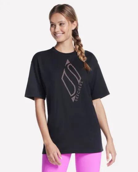 Skechers Stud Diamond Short Sleeve Tee Black