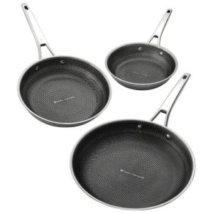 Swiss Diamond DLX Clad 3 Piece Ceramic Non Stick Frypan Set