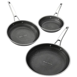 Swiss Diamond DLX Clad 3 Piece Ceramic Non Stick Frypan Set