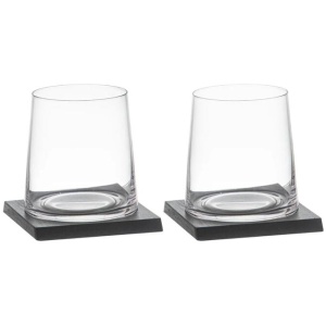 Tempa Harvey Whisky Glass & Coaster Set Black