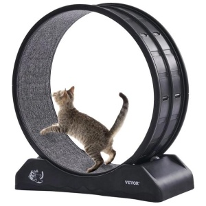 VEVOR Cat Exercise Wheel, 31.5 in, Large Cat Running Wheel with Secure Brake & Carpeted Runway, Quiet Operation Cat Treadmill, Indoor Cats Exerciser W
