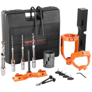 VEVOR Mortising Attachment for Drill Press, 4 Model Drills Square Hole Chisel Set, Bench Drill Locator Set Mortise and Tenon Tools with 5 Bushings, fo